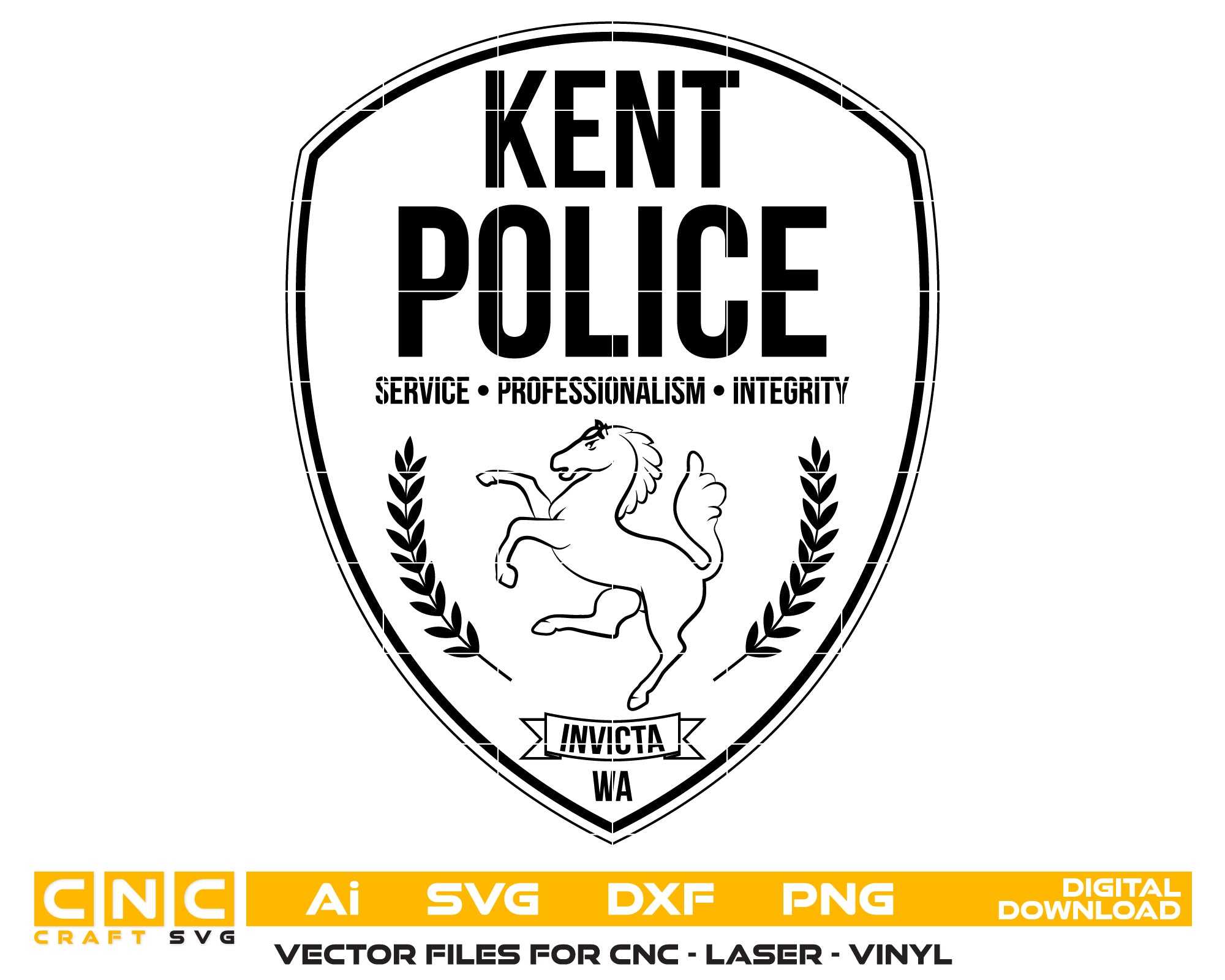 Kent Police Department Patch SVG, Kent WA Police Patch Vector, Kent Washington Police Emblem, Police Patch SVG, Law Enforcement Patch Vector File