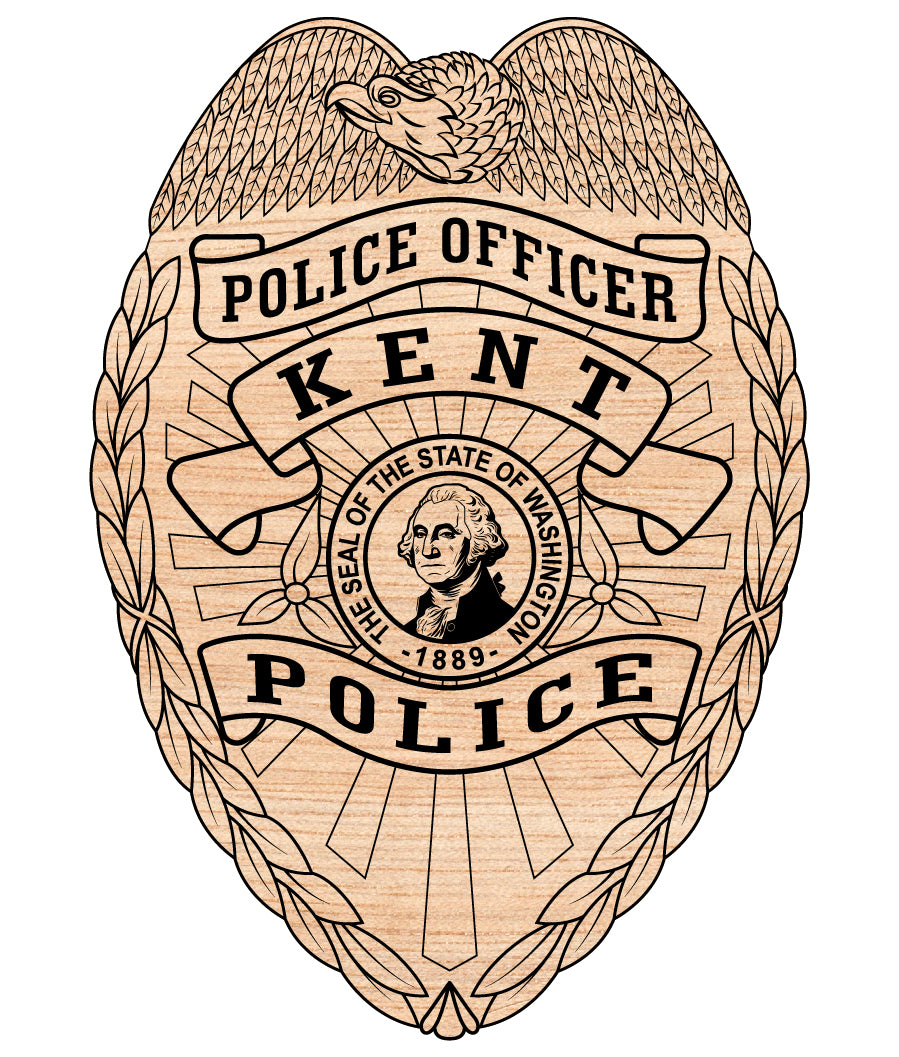 Kent Police Officer Badge SVG | Washington Law Enforcement Emblem Vect