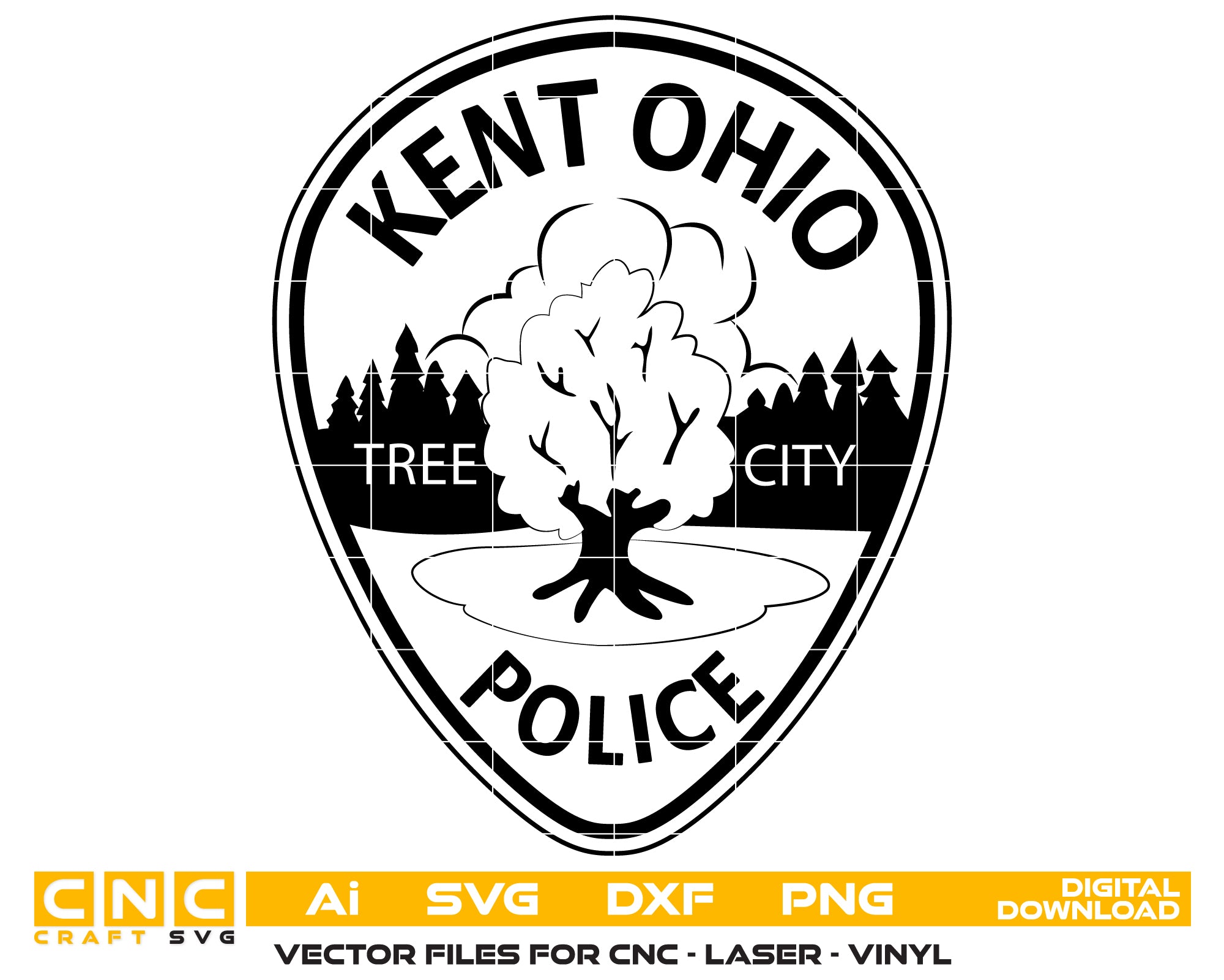 Kent Tree City Police Patch SVG, Police Patch Vector, Kent Tree City Police Badge, Law Enforcement Patch SVG, Police Department Patch Vector