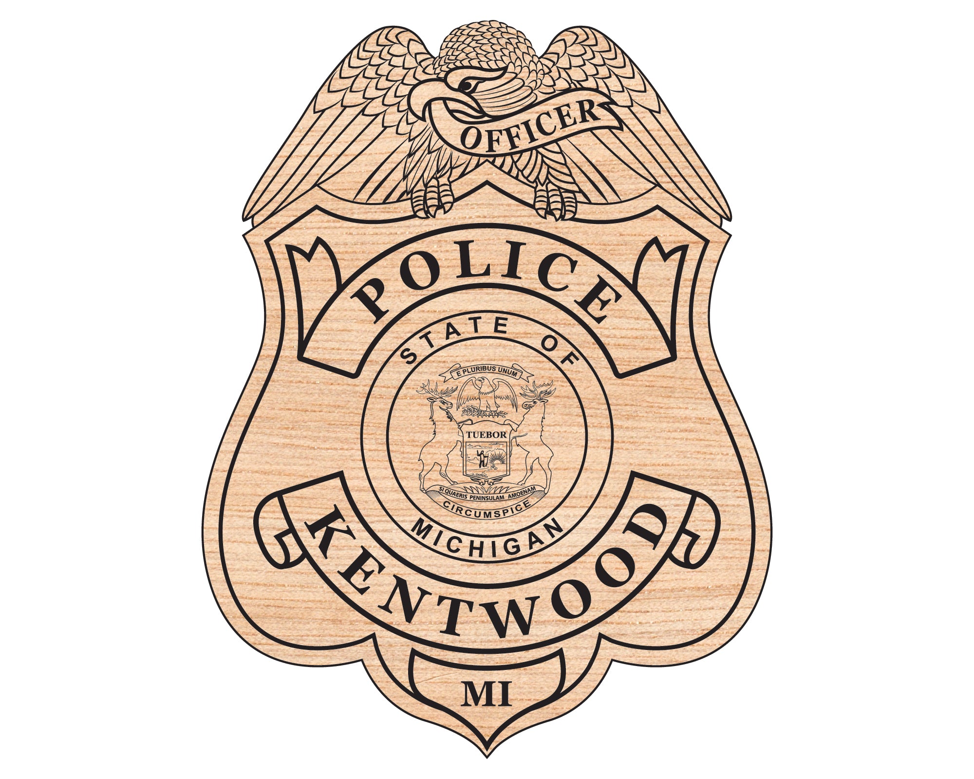Kentwood Police Officer Badge SVG, Kentwood Police Badge Vector, Michigan Police Badge Design, Law Enforcement Badge SVG