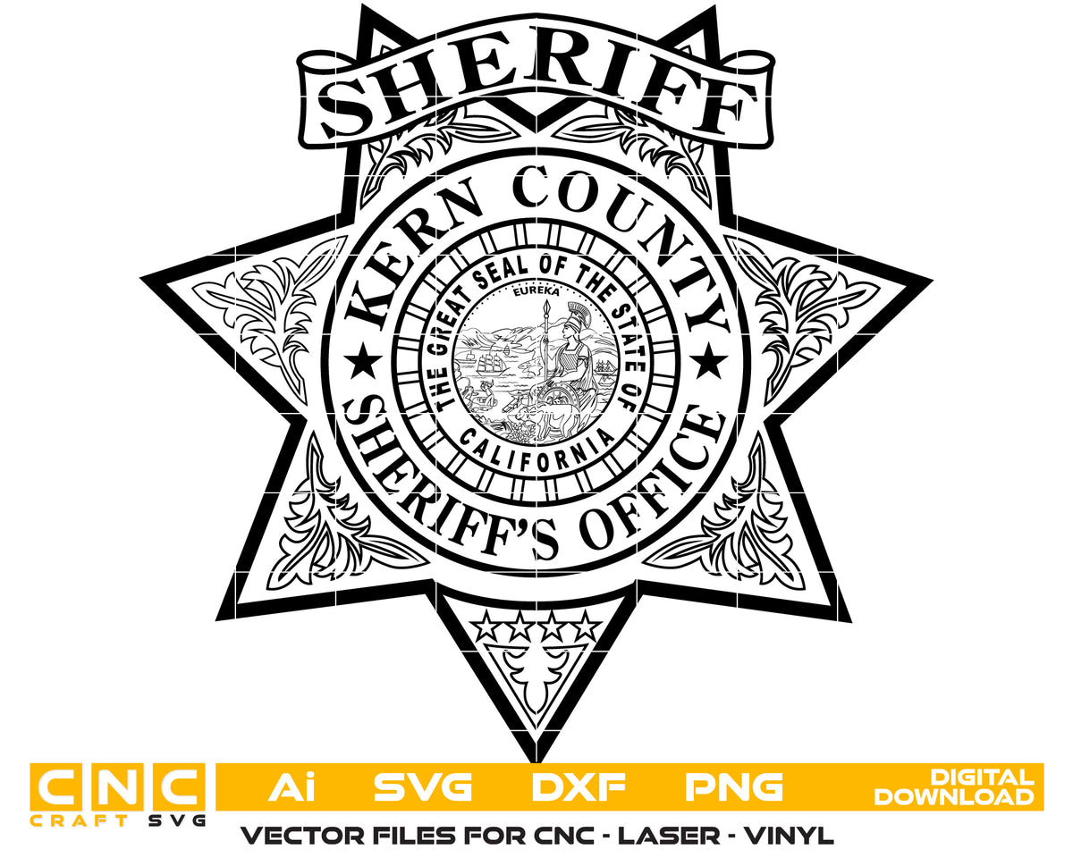 Kern County Sheriff Office Badge Vector Art, Ai,SVG, DXF, PNG, Digital