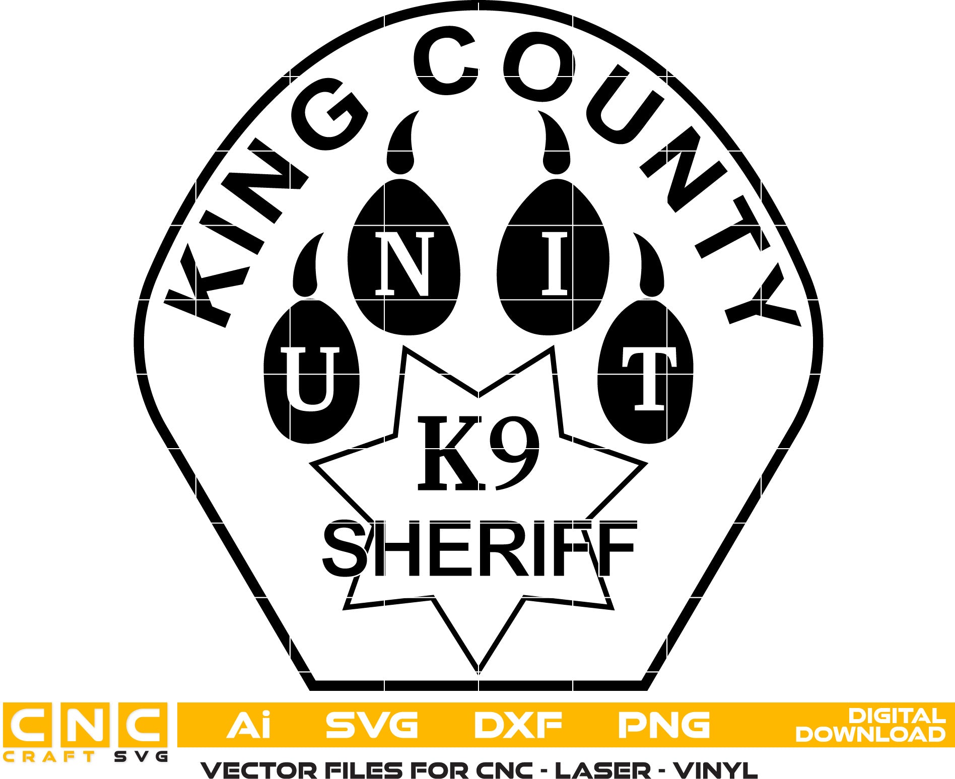 King County Sheriff K 9 Badge, Sheriff Badge Vector Art