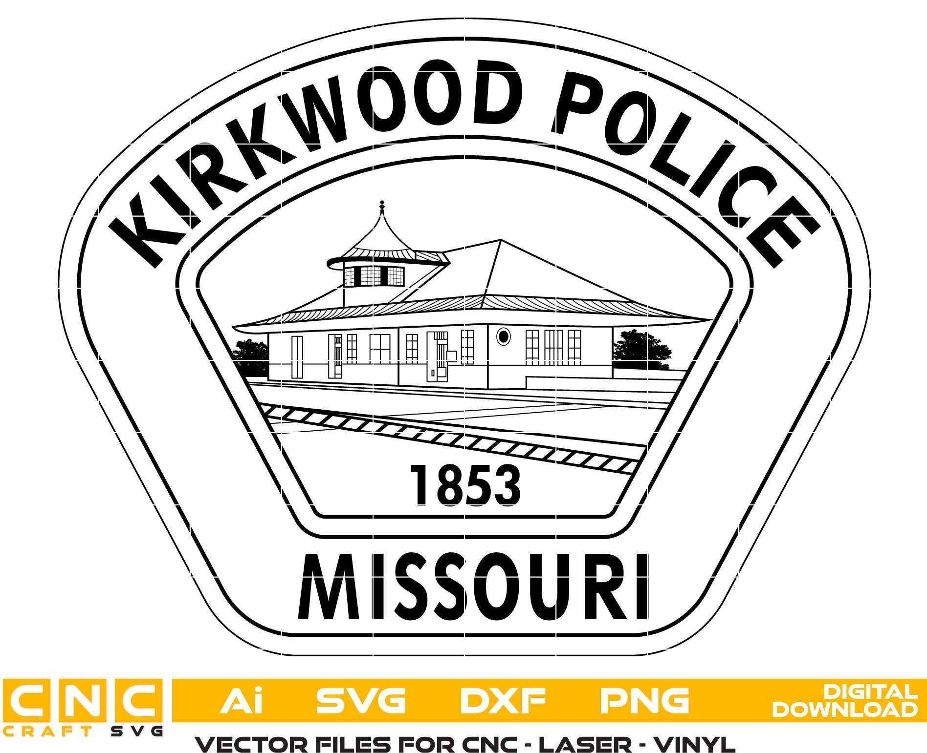 Kirkwood Police Seal Missouri, Missouri police Badge, Digital File