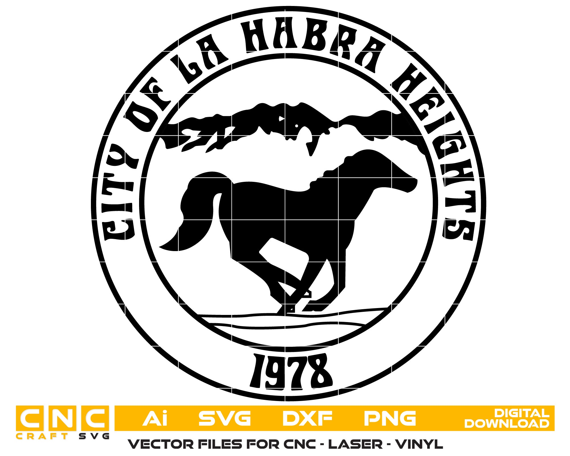 La Habra Heights, California Seal Vector art Svg, Dxf, Jpg, Png, and Ai files For laser engraving, woodworking, acrylic painting, and all printing machines.