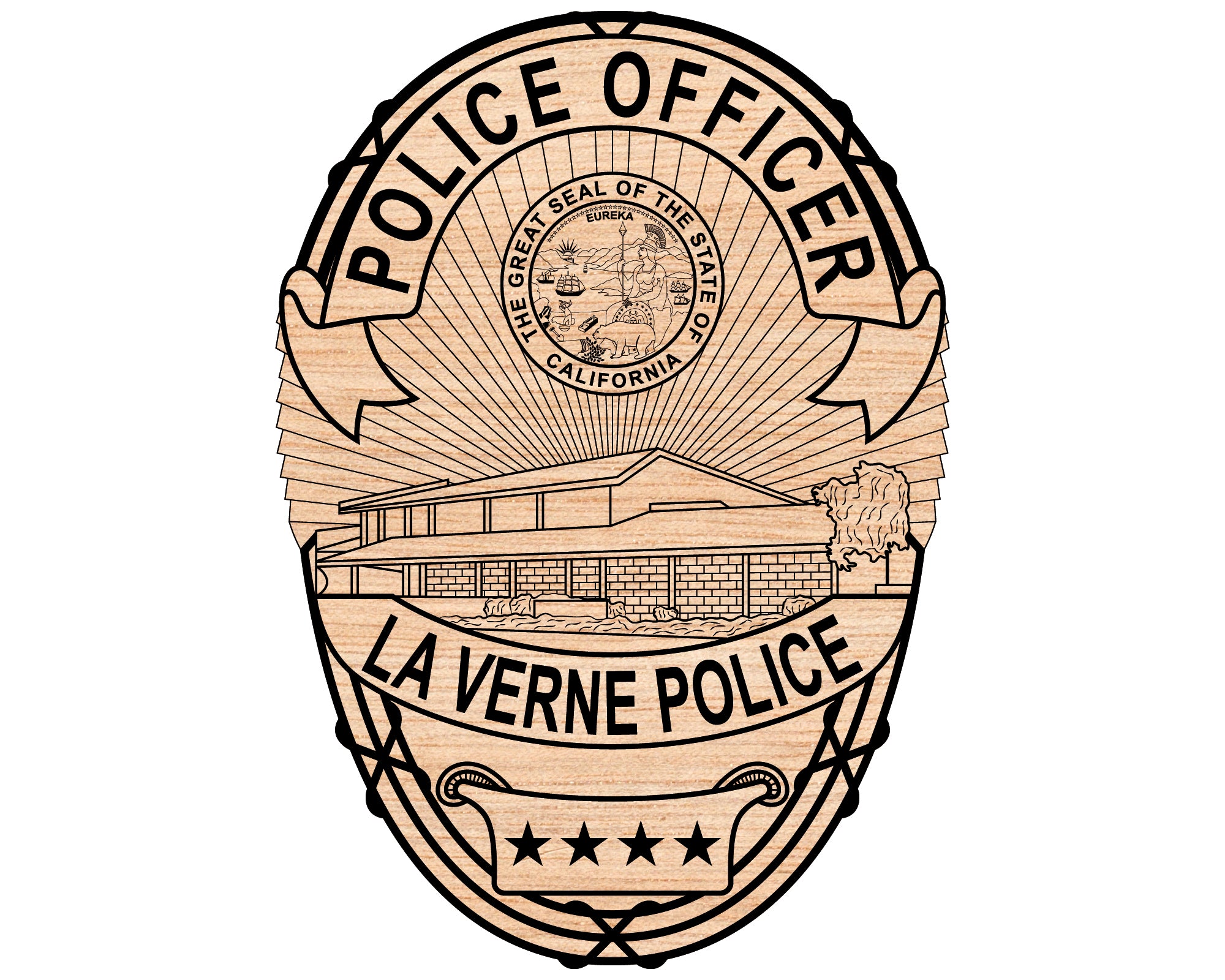 La Verne Police Officer Badge SVG, La Verne Police Logo Vector, California Police Badge SVG, Law Enforcement Badge Digital File, Police Patch SVG Design