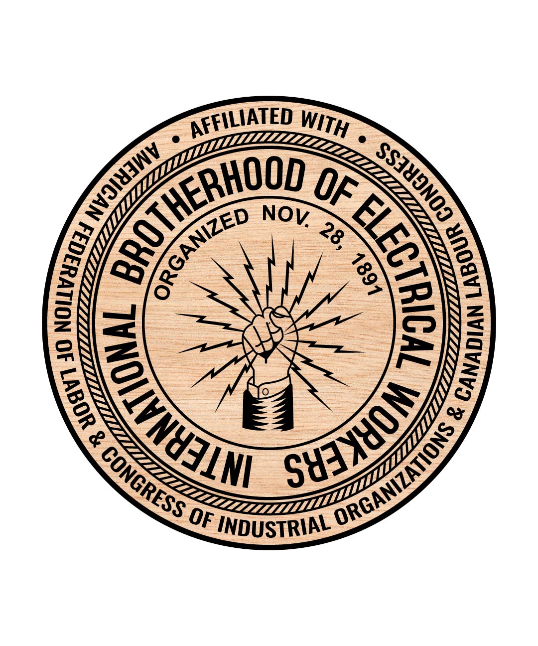 IBEW Logo SVG, International Brotherhood of Electrical Workers Vector, Union Logo SVG, Electrical Workers Emblem, Labor Union Logo Vector, Engraving Logo File
