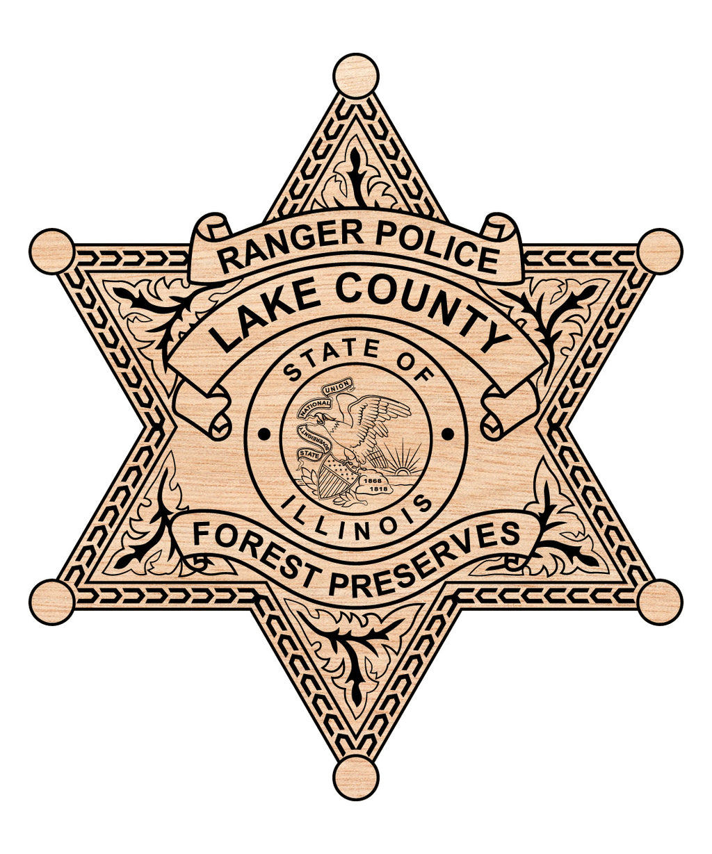 Lake County Forest Preserves Ranger Police Badge SVG, Illinois Vector