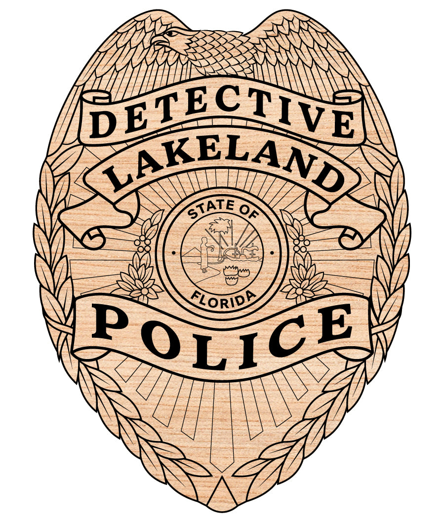 Lakeland Police Detective Badge SVG, Lakeland Florida Police Badge Vector, Florida Detective Badge SVG, Lakeland Police Emblem, Law Enforcement Badge Vector File