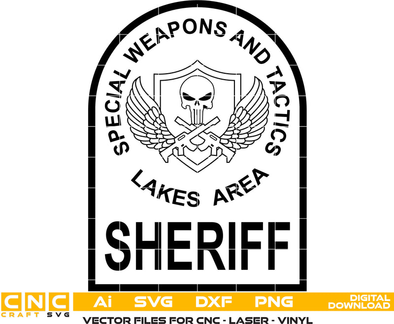 Lakes Area Sheriff Special Weapons & Tactics Logo, Lakes Area Sheriff