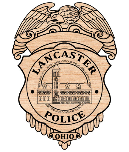 Lancaster Police Department Badge SVG, Lancaster Ohio Police Emblem, Ohio Law Enforcement Badge, Lancaster Police Badge Vector, Police Department Logo