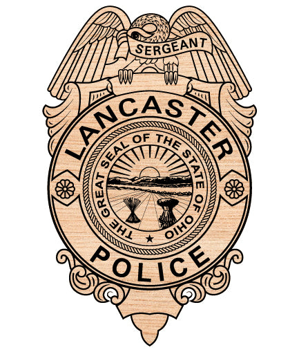 Lancaster Police Sergeant Badge SVG, Lancaster Ohio Police Sergeant Emblem, Ohio Law Enforcement Badge, Lancaster Police Badge Vector, Police Sergeant Logo
