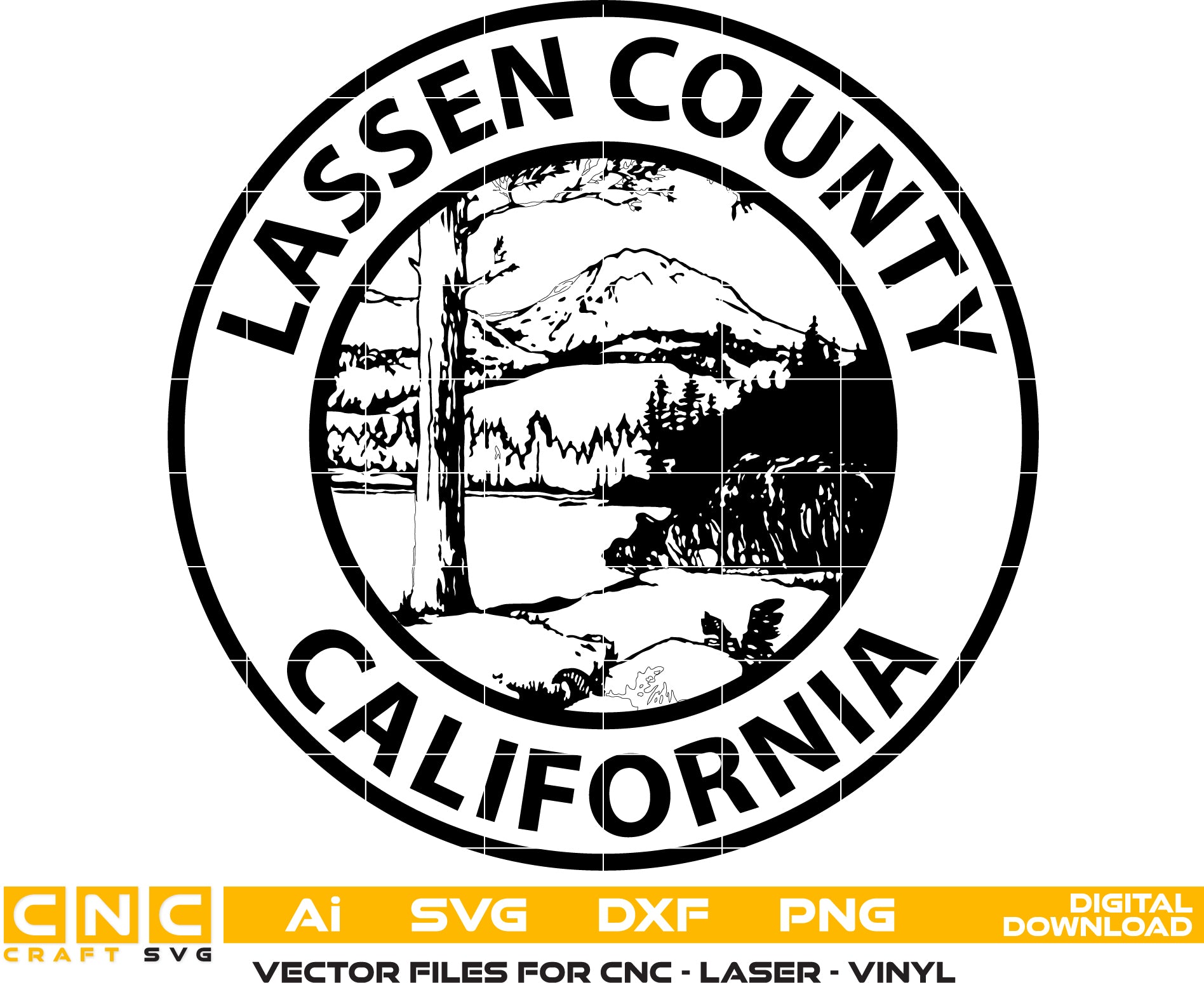 Lassen County Seal Vector art Digital file