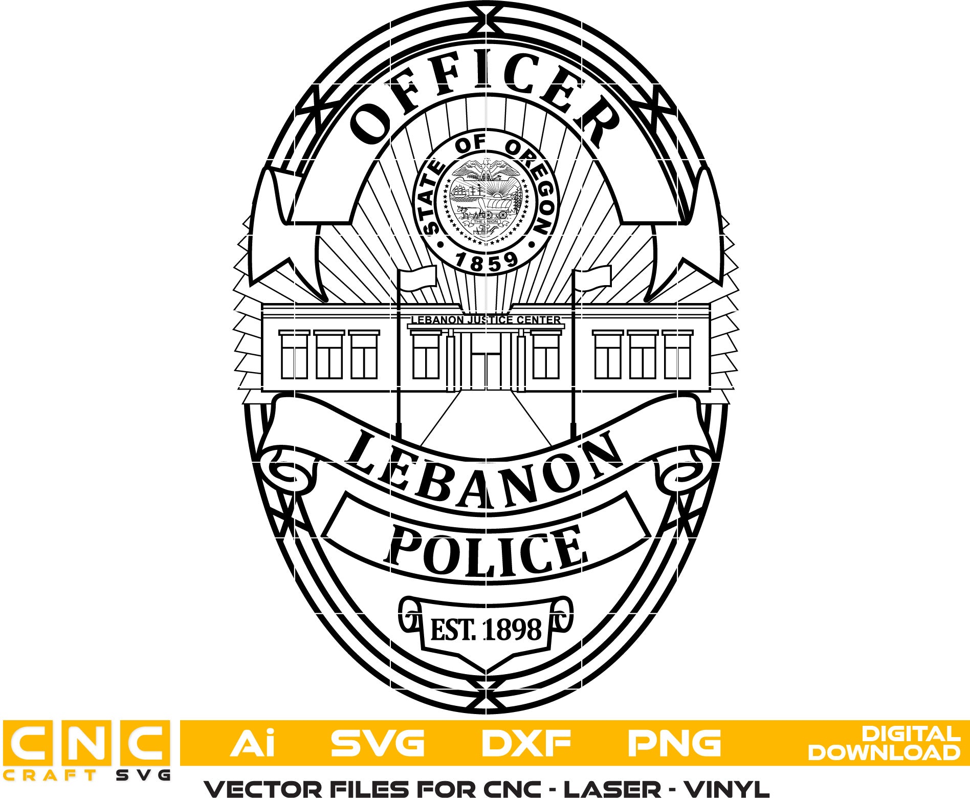 Lebanon Police Officer Badge, Oregon Police Officer Badge