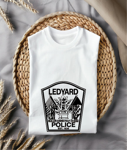 Ledyard Police Department Patch SVG digital download, Connecticut police emblem vector design for Cricut, Silhouette, CNC, engraving, and law enforcement crafts.