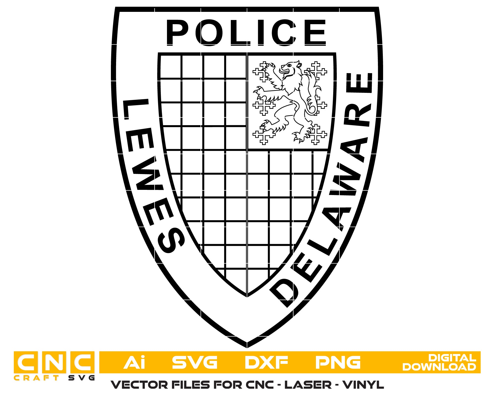 Lewes Delaware Police logo Vector Art, Ai,SVG, DXF, PNG, Digital Files