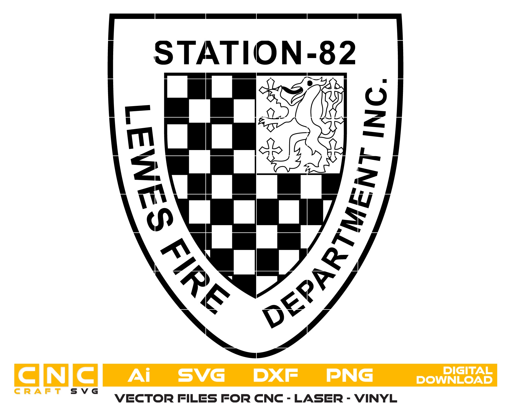 Lewes Fire Department Station 82 Badge SVG, Fire Department Badge Vector, Lewes Fire Station 82 Badge, Firefighter Badge SVG, Fire Department Badge Vector