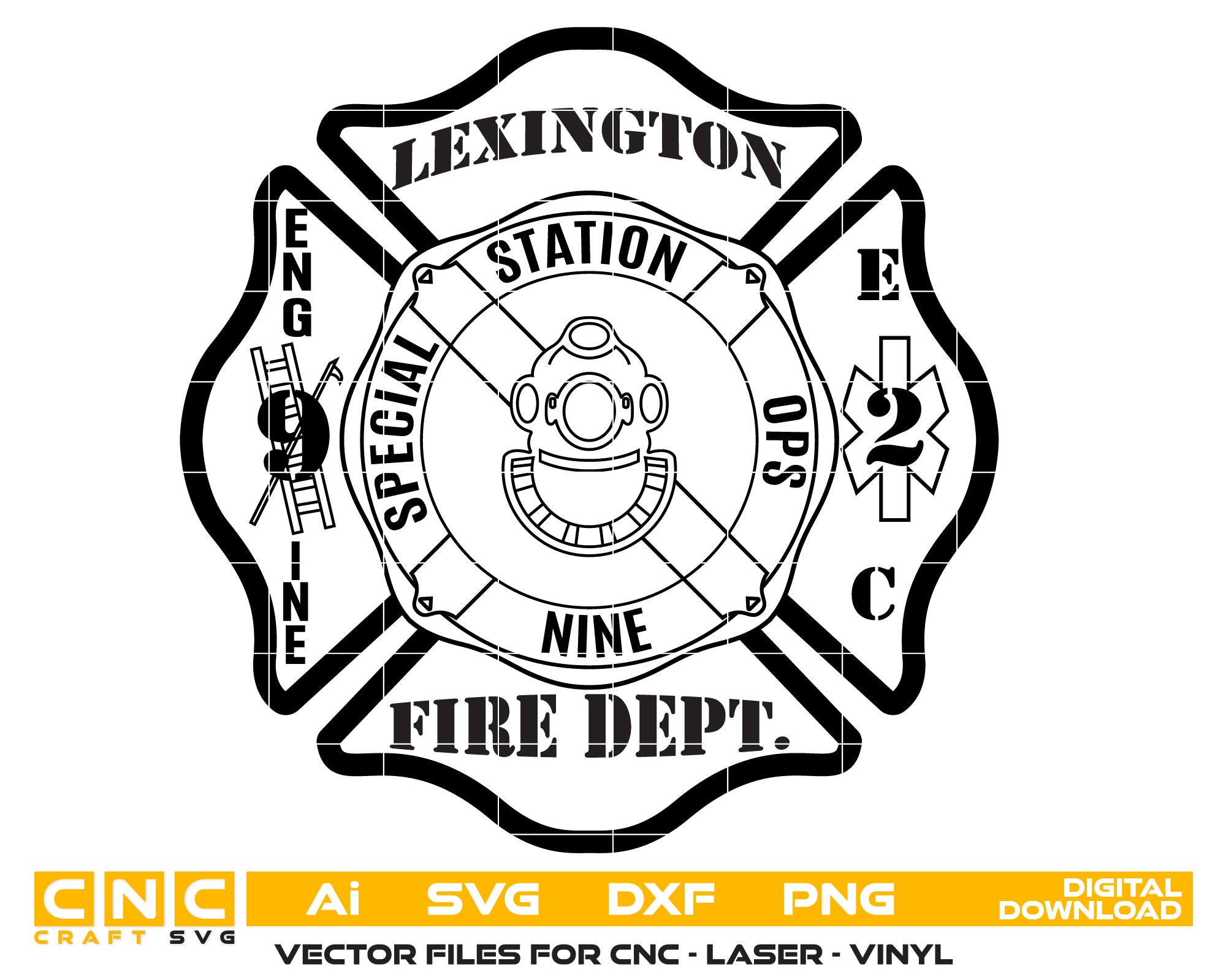 Lexington Fire Dept logo Vector Art, Ai,SVG, DXF, PNG, Digital Files