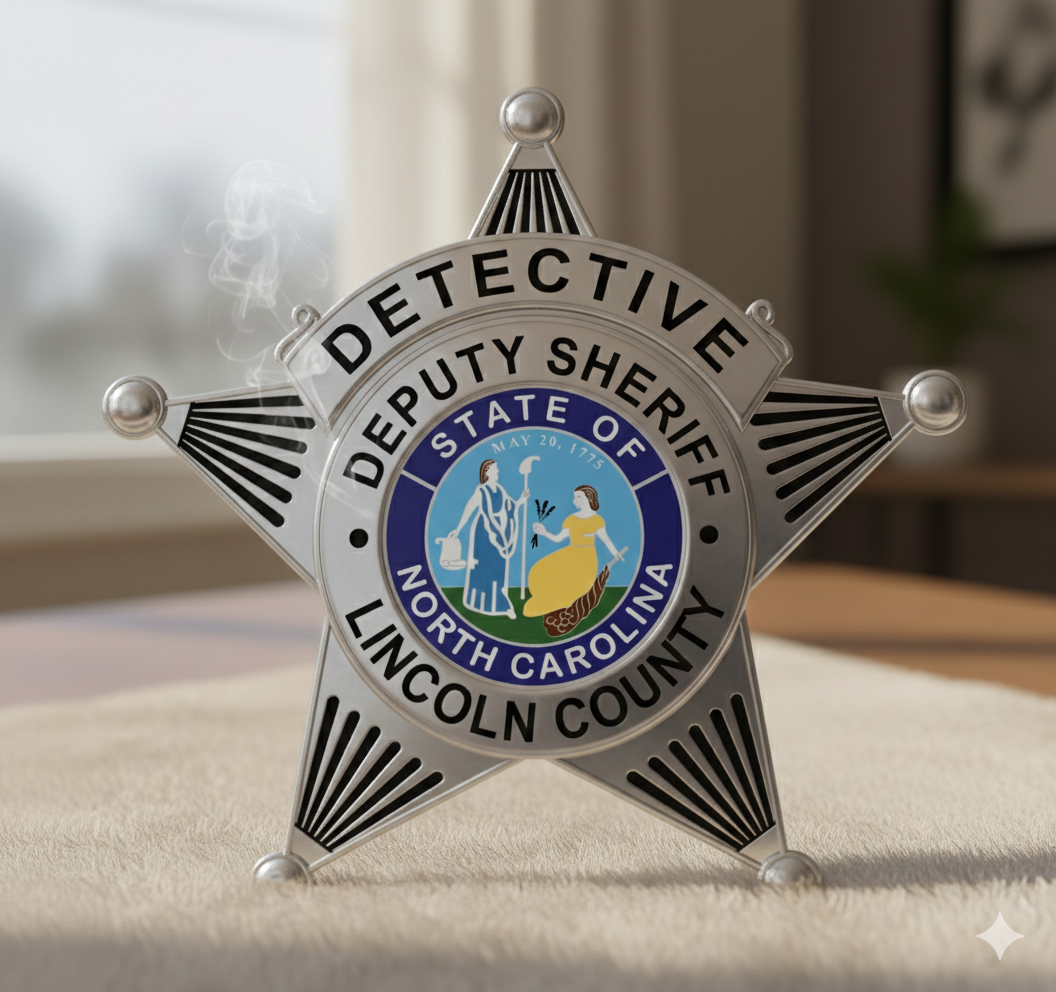 Lincoln County Sheriff Detective Badge SVG

North Carolina Deputy Sheriff Vector

Detective Rank Badge Lincoln County

NC Law Enforcement Emblem Design

Sheriff Detective Badge for Engraving