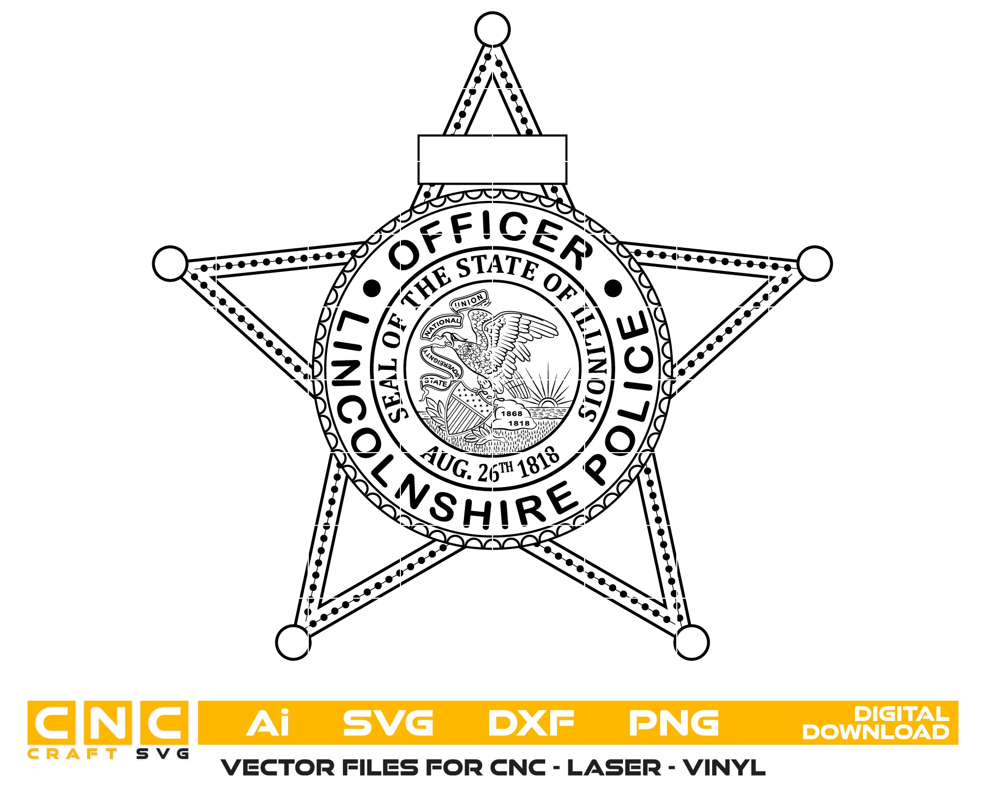 Lincolnshire Police Badge SVG, Lincolnshire Police Vector, Police Officer Badge SVG, Law Enforcement Logo Vector, Lincolnshire Emblem SVG, CNC Engraving File