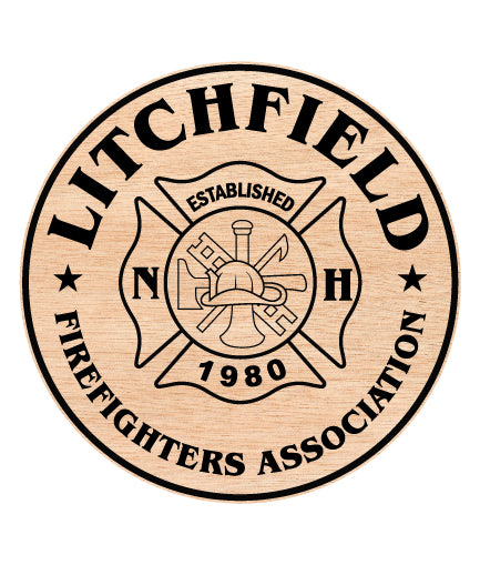 Litchfield Firefighters Association Badge SVG, Firefighter Badge Vector, Litchfield Fire Department Badge Design, Firefighter Emblem SVG, Fire Department Badge Vector File