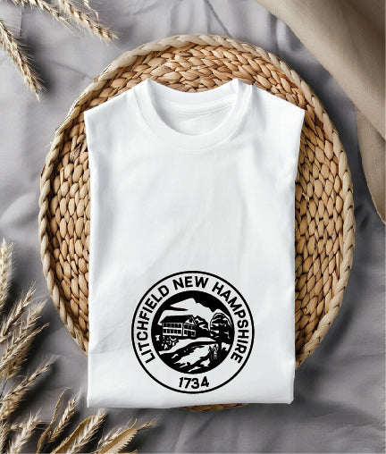 Litchfield New Hampshire Seal SVG digital download, official city emblem vector design for Cricut, Silhouette, CNC, engraving, and civic crafts.