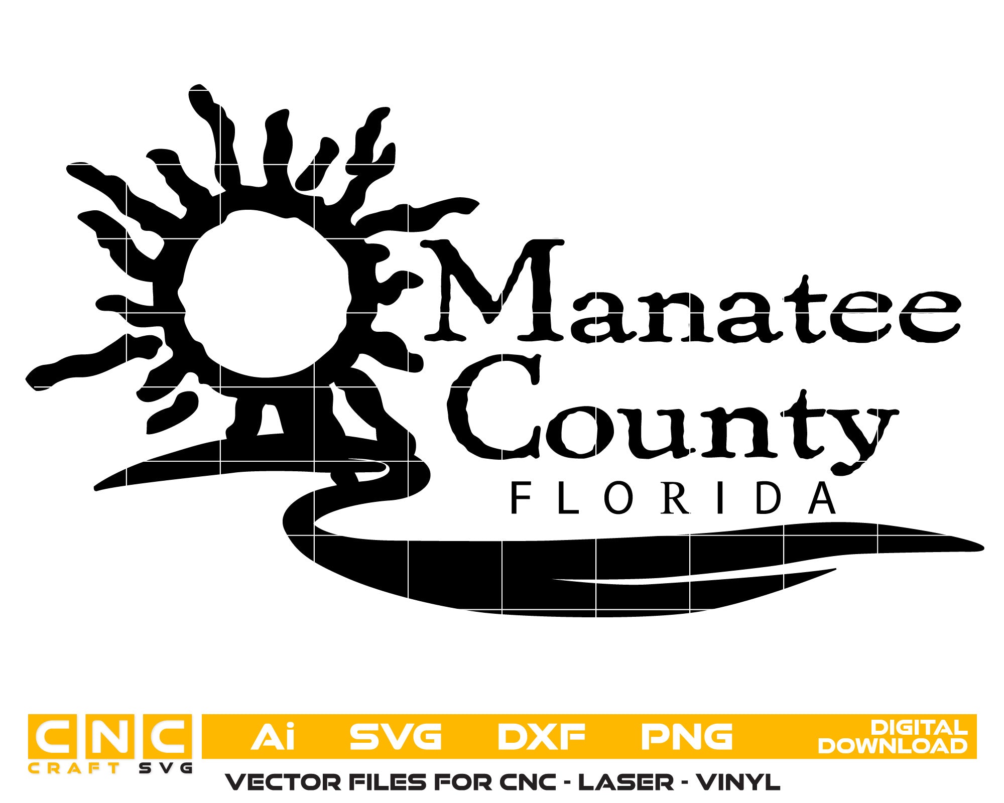 Logo of Manatee County, Florida Seal Vector art Svg, Dxf, Jpg, Png, an