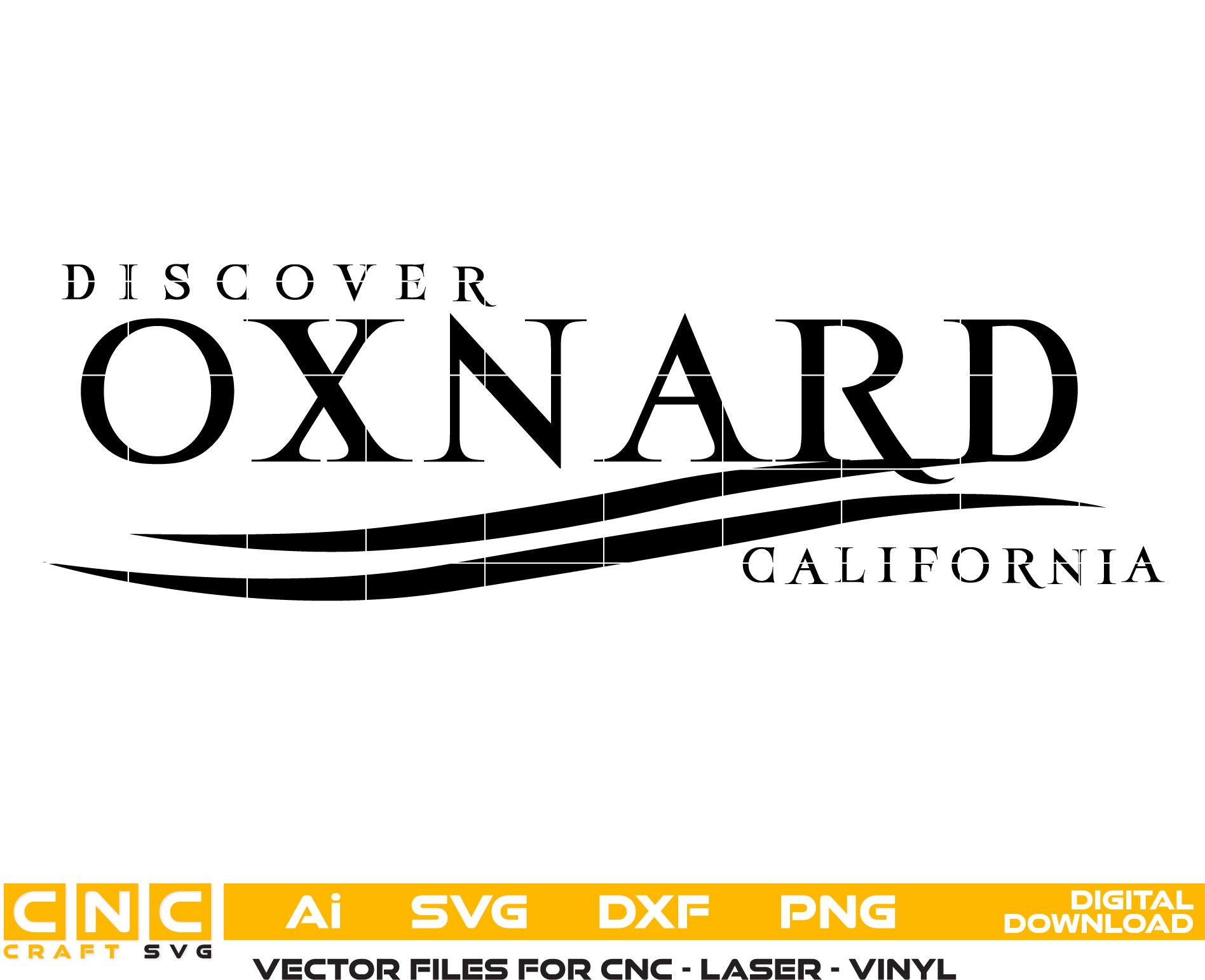 Logo of Oxnard, California Seal, Discover Oxnard Vector art, Digital File