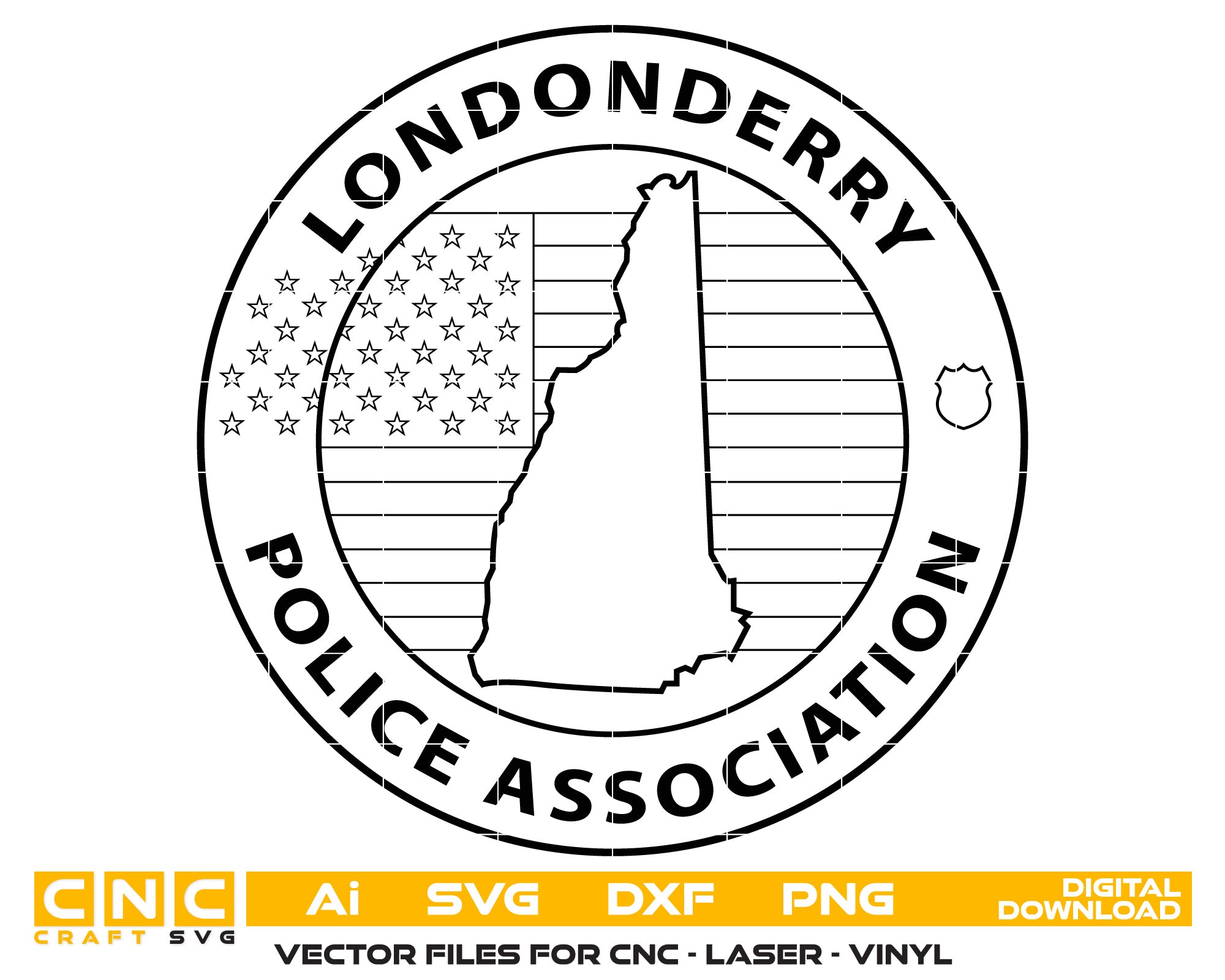 Londonderry Police Association Vector Art, Ai,SVG, DXF, PNG, Digital Files