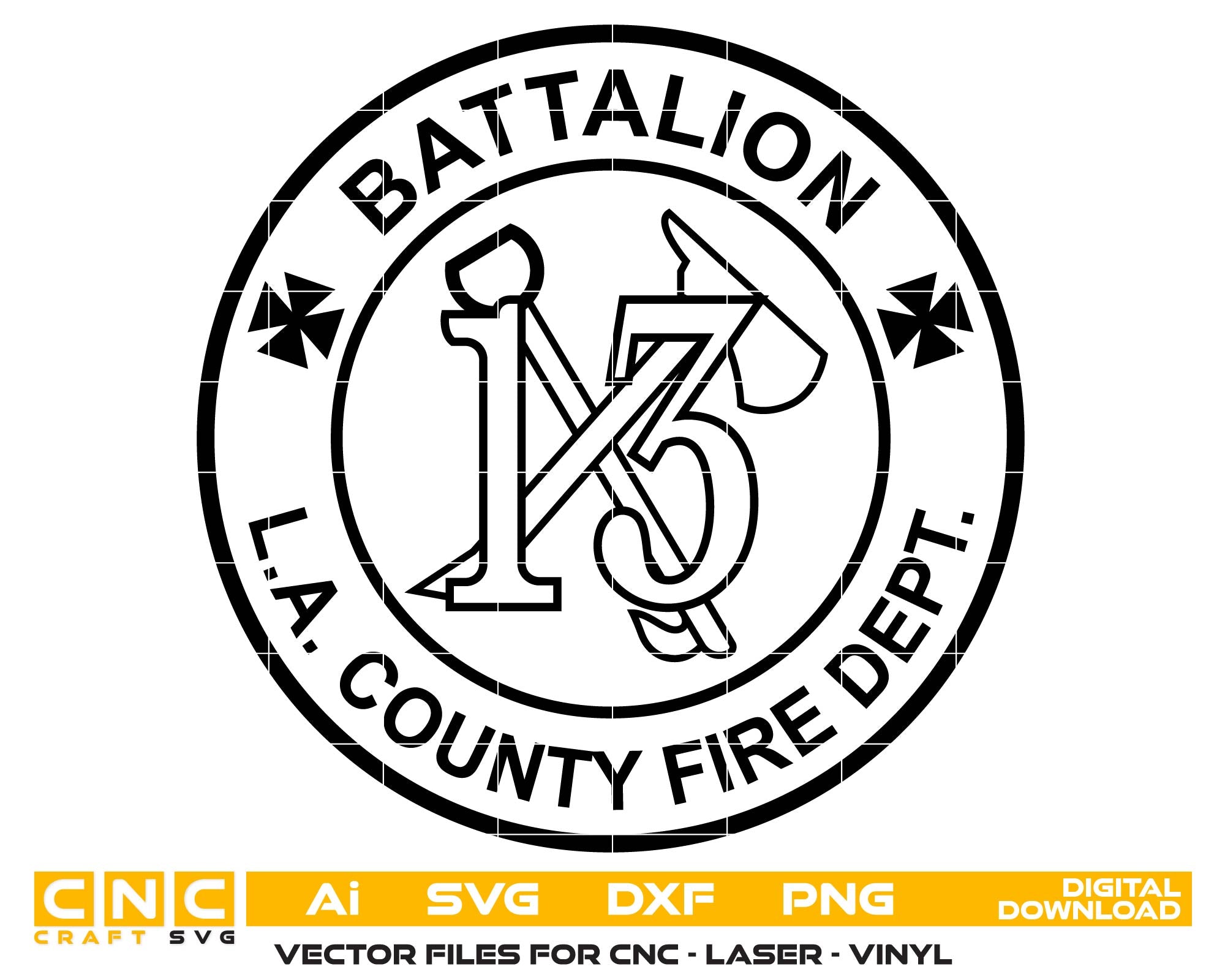 Los Angeles County Fire Department Vector Art, Ai,SVG, DXF, PNG, Digital Files