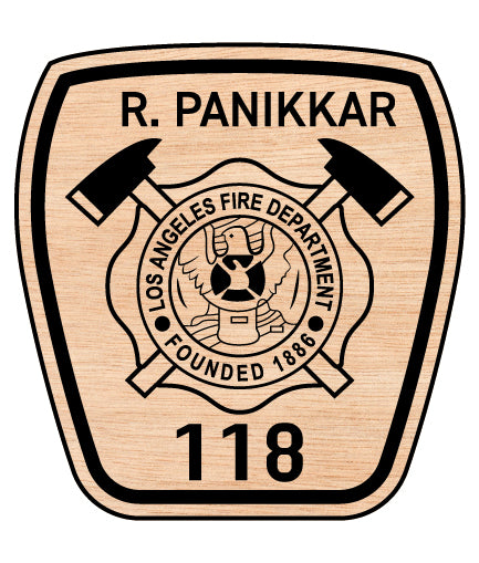 Los Angeles Fire Department R Panikkar 118 Badge