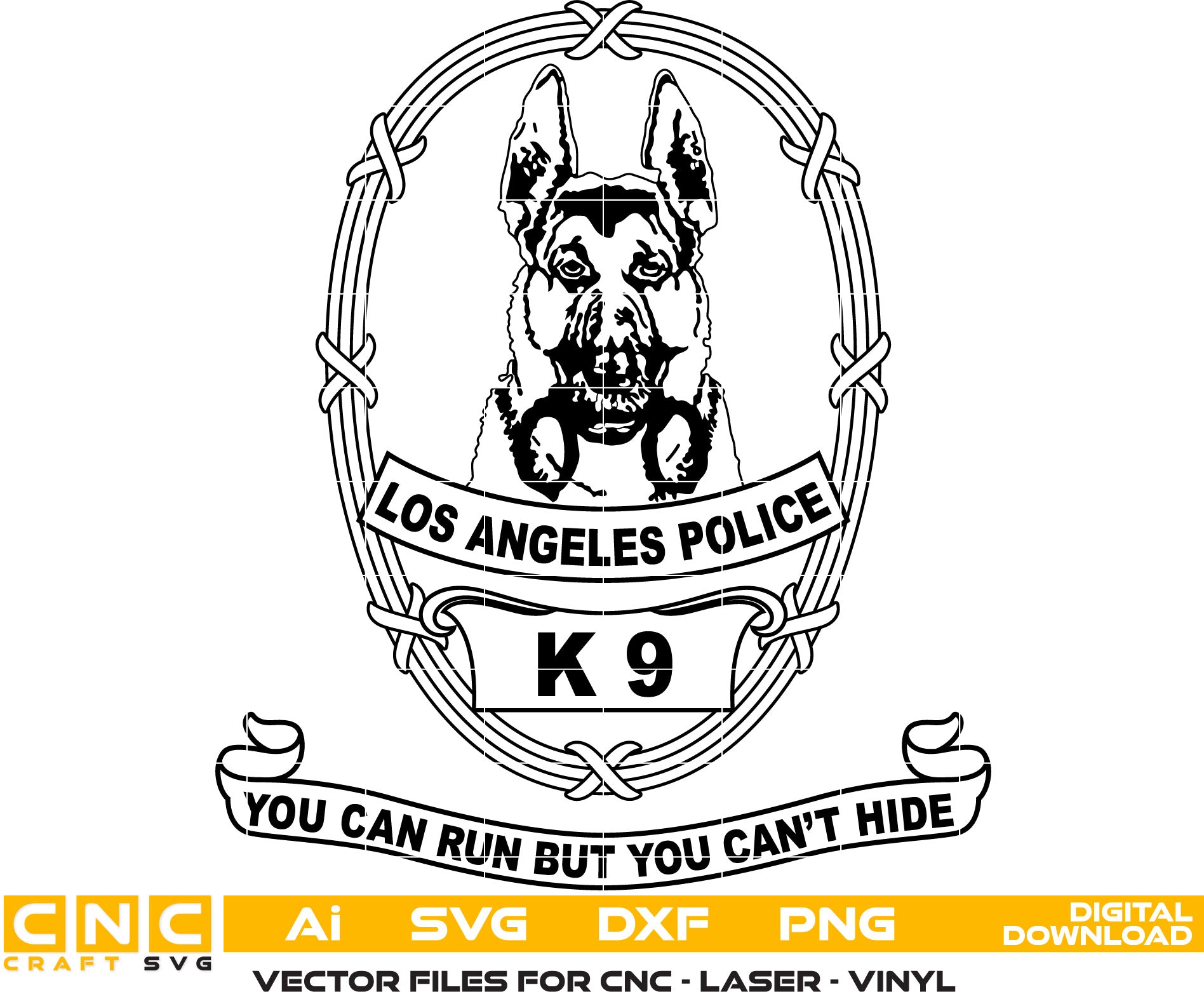 Los Angeles Police K 9 Badge, Police K 9 Logo, Los Angeles Police K 9 vector art