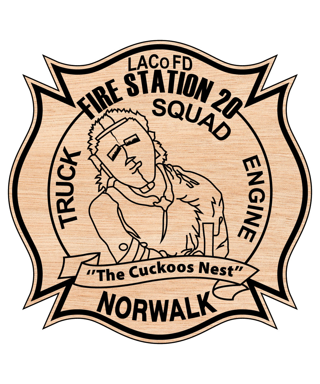 Los Angeles County Fire Department Station 20 Patch SVG, LACoFD Station 20 Emblem, Firefighter Patch Vector, Los Angeles Fire Patch SVG, Fire Department Station 20 Badge