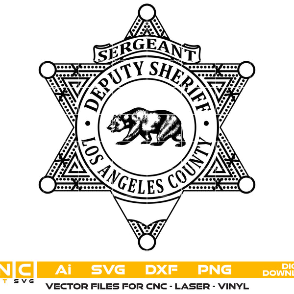 Los Angeles Deputy Sheriff Sergeant Badge SVG – Law Enforcement Emblem