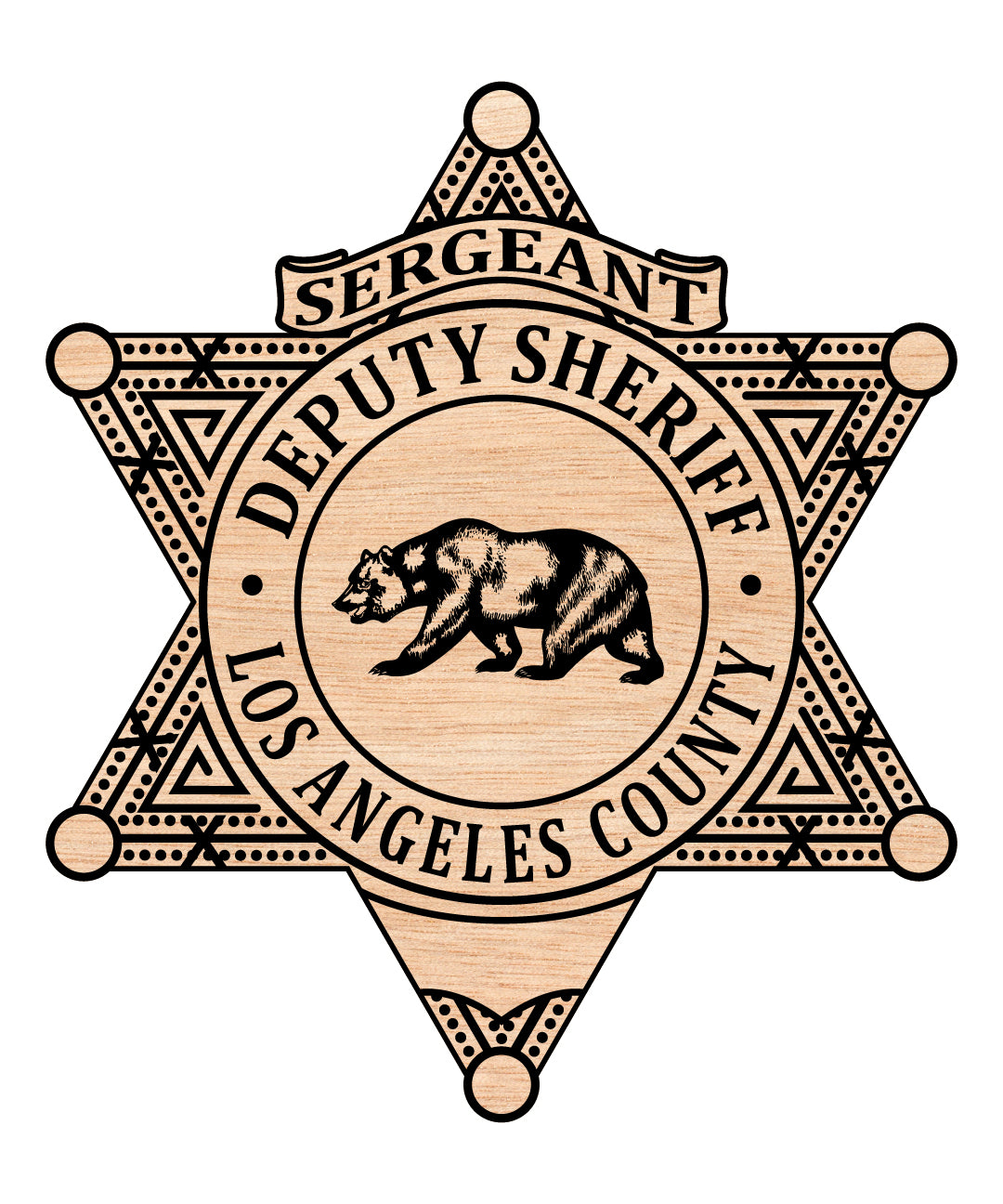 Los Angeles Deputy Sheriff Sergeant Badge SVG, LA County Sheriff Badge Vector, Los Angeles Law Enforcement Badge, Deputy Sergeant Badge SVG, LASD Sergeant Emblem