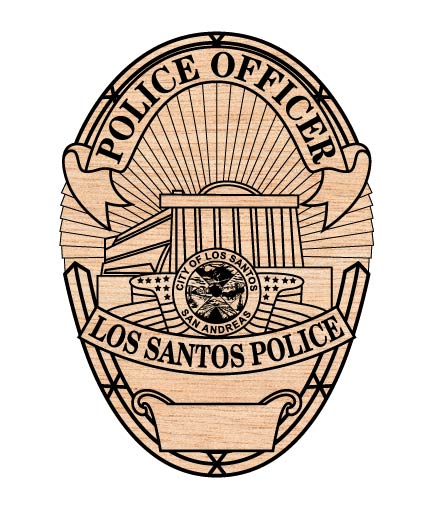 Los Santos Police Officer Badge SVG, LSPD Badge Vector, Los Santos Police Emblem, Fictional Police Badge SVG, Gaming Police Badge Design