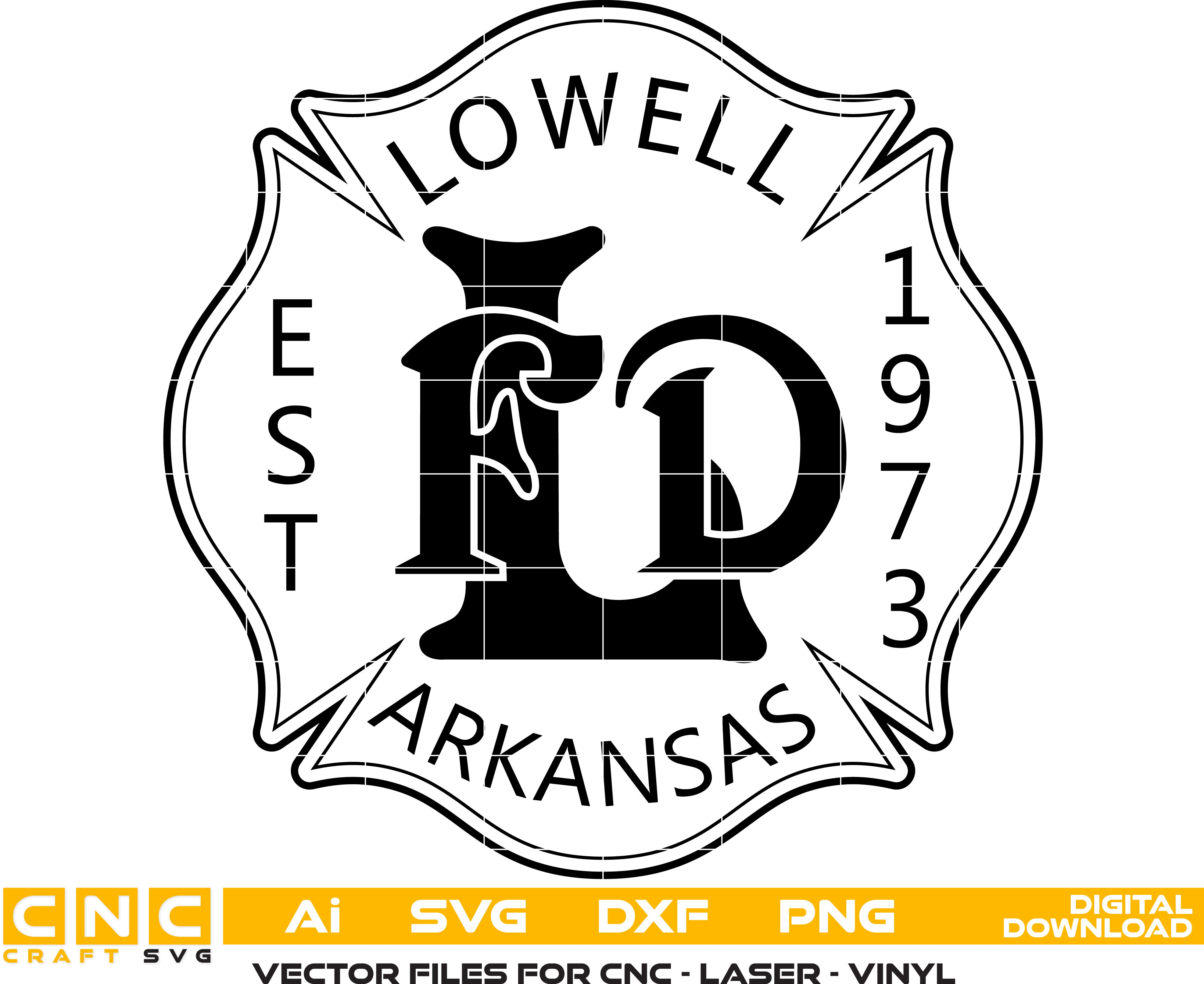 Lowell Fire Dept Arkansas Badge, Lowell Fire logo, Lowell Fire vector art