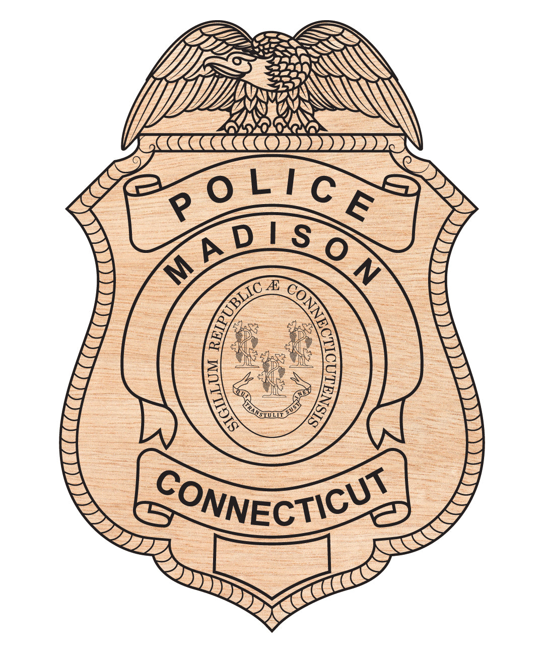 Madison Police Department Badge SVG, Connecticut Police Badge Vector, Madison Police Badge, Law Enforcement Badge SVG, Connecticut Police Officer Badge Vector