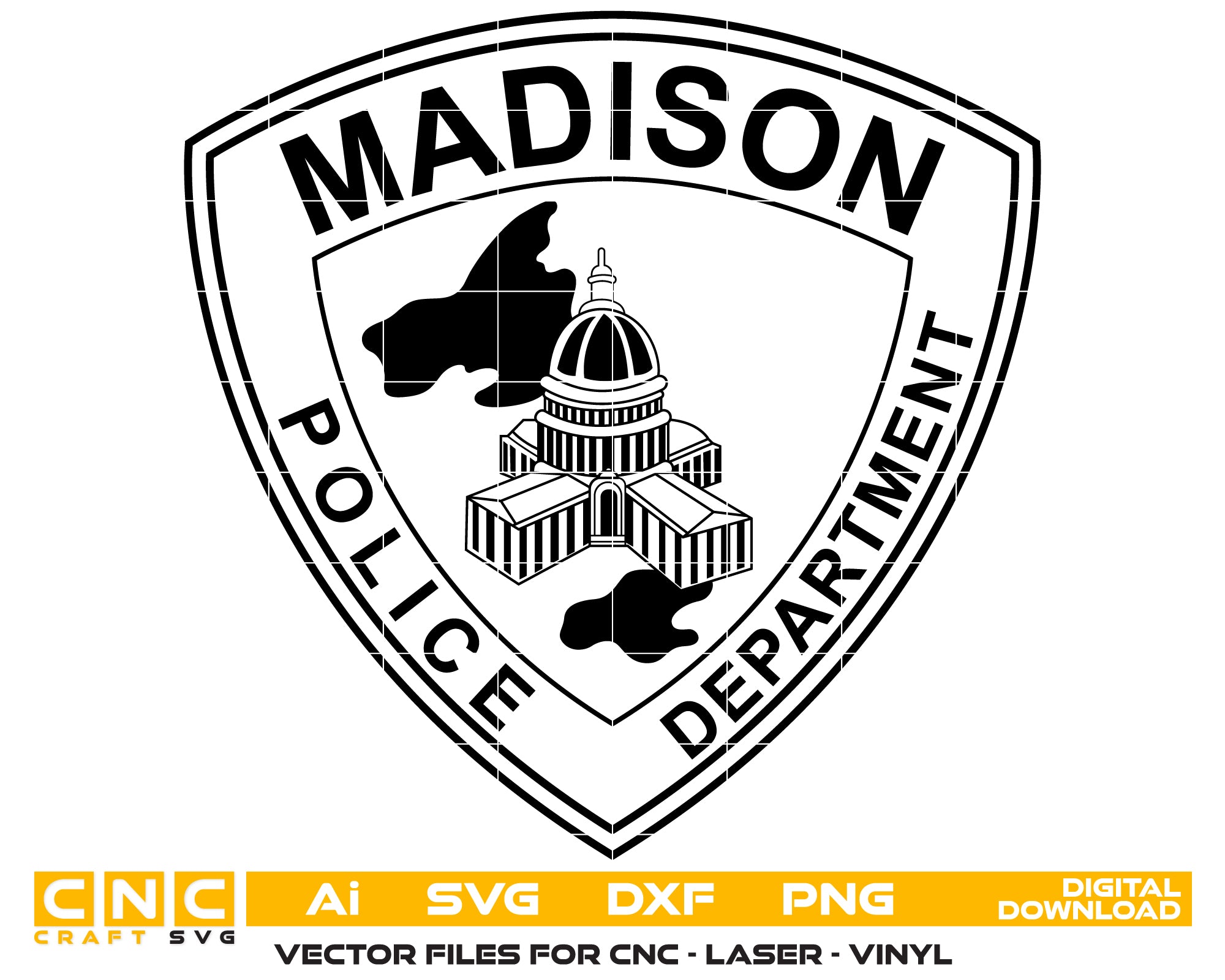 Madison Police Department Patch SVG, Madison Police Patch Vector, Madison Law Enforcement Emblem, Police Patch SVG, Law Enforcement Patch Vector File