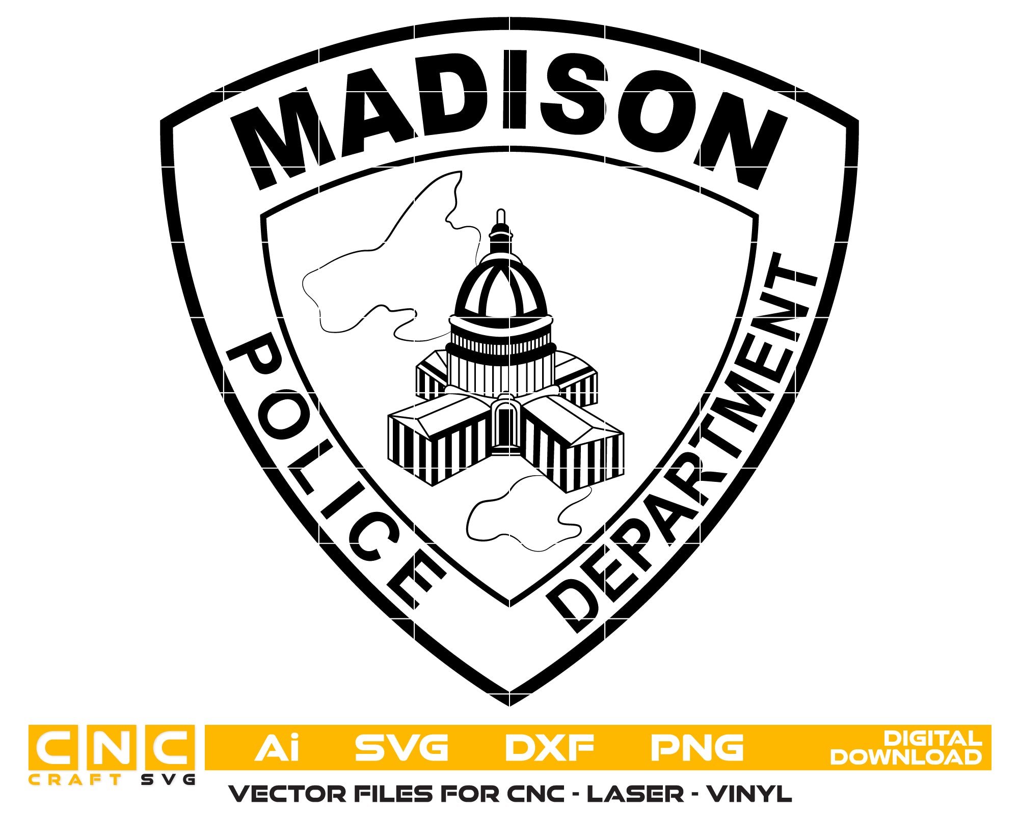 Madison Police Dept. Patch SVG, Police Patch Vector, Madison Police Badge, Law Enforcement Patch SVG, Police Department Patch Vector