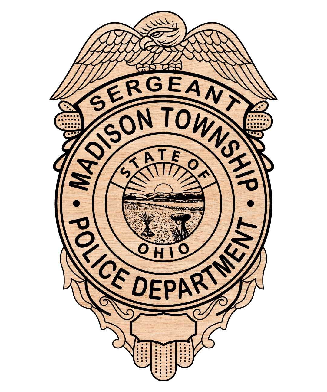 Madison Township Police Sergeant Badge SVG, Ohio Police Badge Vector, Madison Township Police Badge, Law Enforcement Badge SVG, Ohio Police Sergeant Badge Vector