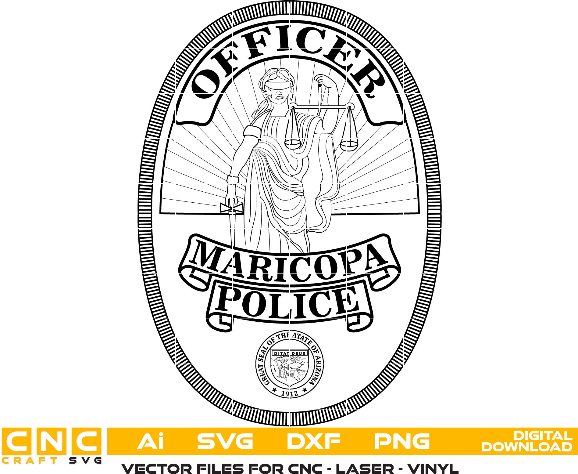 Maricopa Police Badge, Police Badge, Maricopa Police vector art, Digital file