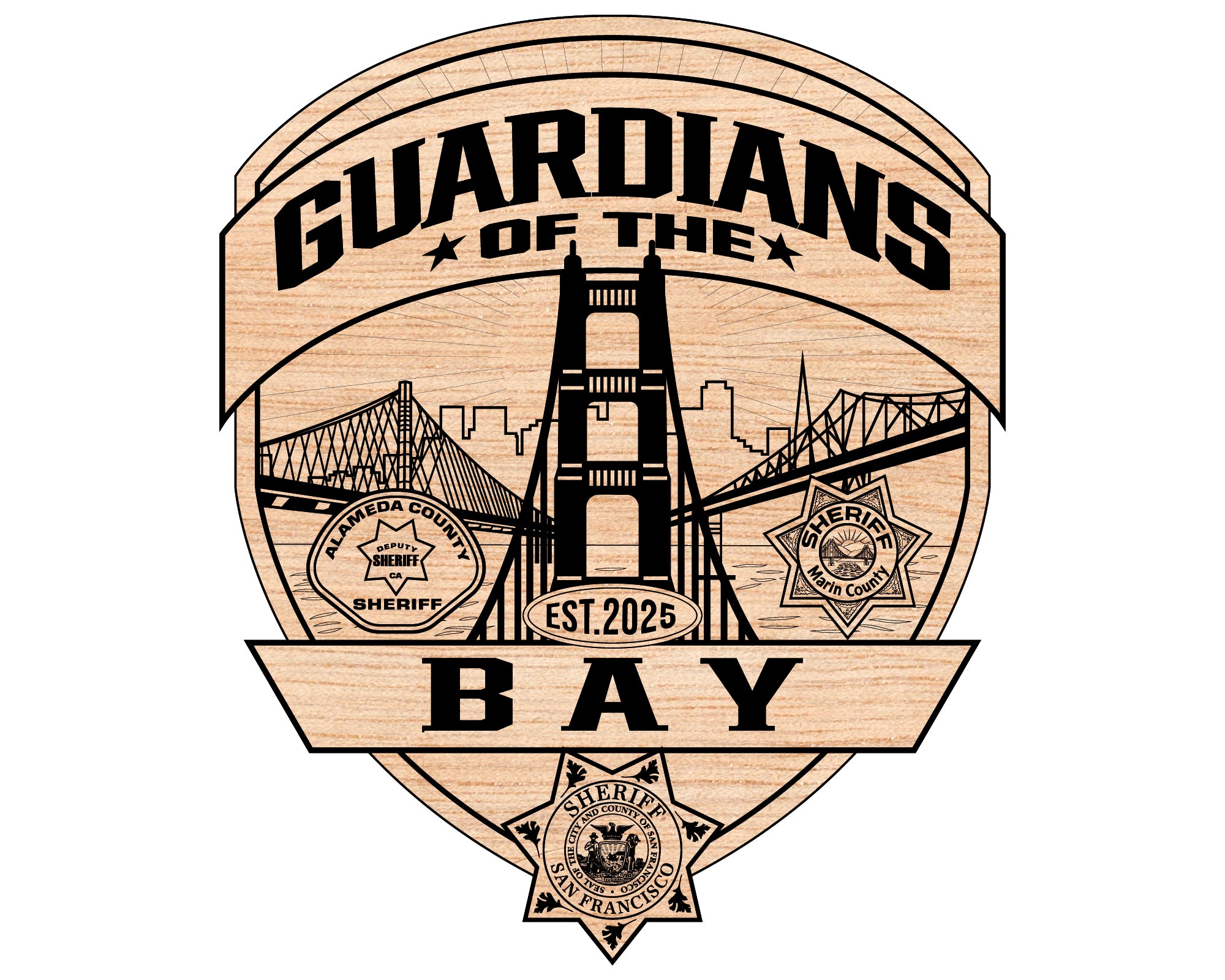Guardians of The Bay Marin County Sheriff Badge SVG, Marin County Sheriff Badge Vector, Sheriff Badge SVG, Law Enforcement Badge Design, Marin Sheriff Logo SVG, Police Badge Vector File, Sheriff Emblem for Engraving, Marin County Badge Digital File, Sheriff Seal SVG, Guardians of The Bay Vector Art
