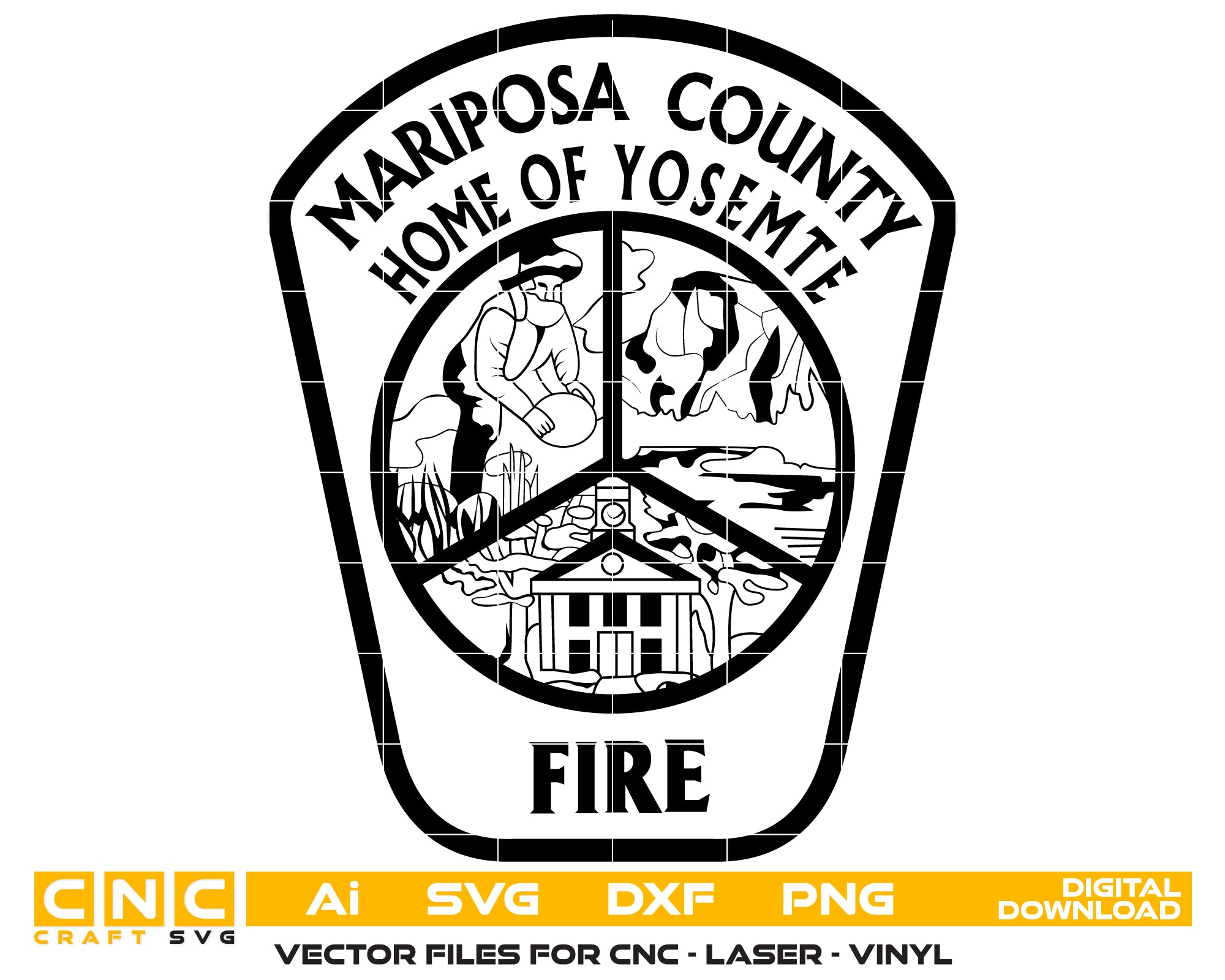 Mariposa County California Fire Dept Badge