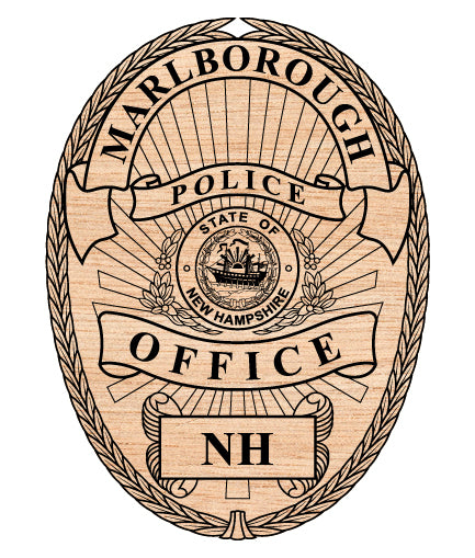 Marlborough Police Department Badge SVG digital download, New Hampshire police emblem vector design for Cricut, Silhouette, CNC, engraving, and law enforcement crafts.