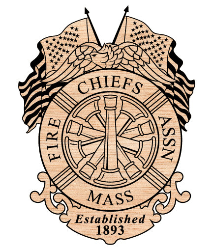 Fire Chief Badge SVG, Massachusetts Fire Chief Badge Vector, Fire Department Badge SVG, Fire Service Badge, Firefighter Chief Badge Vector