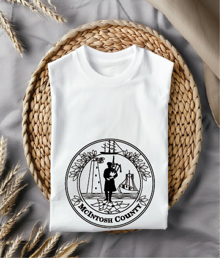 McIntosh County Seal SVG digital download, official county emblem vector design for Cricut, Silhouette, CNC, engraving, and civic crafts.