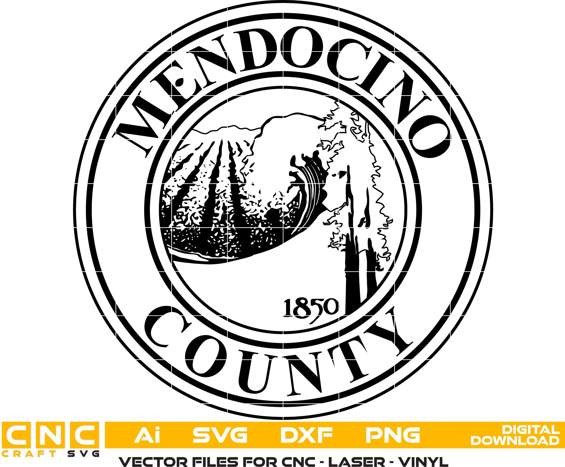 Mendocino County Seal Vector art Digital file