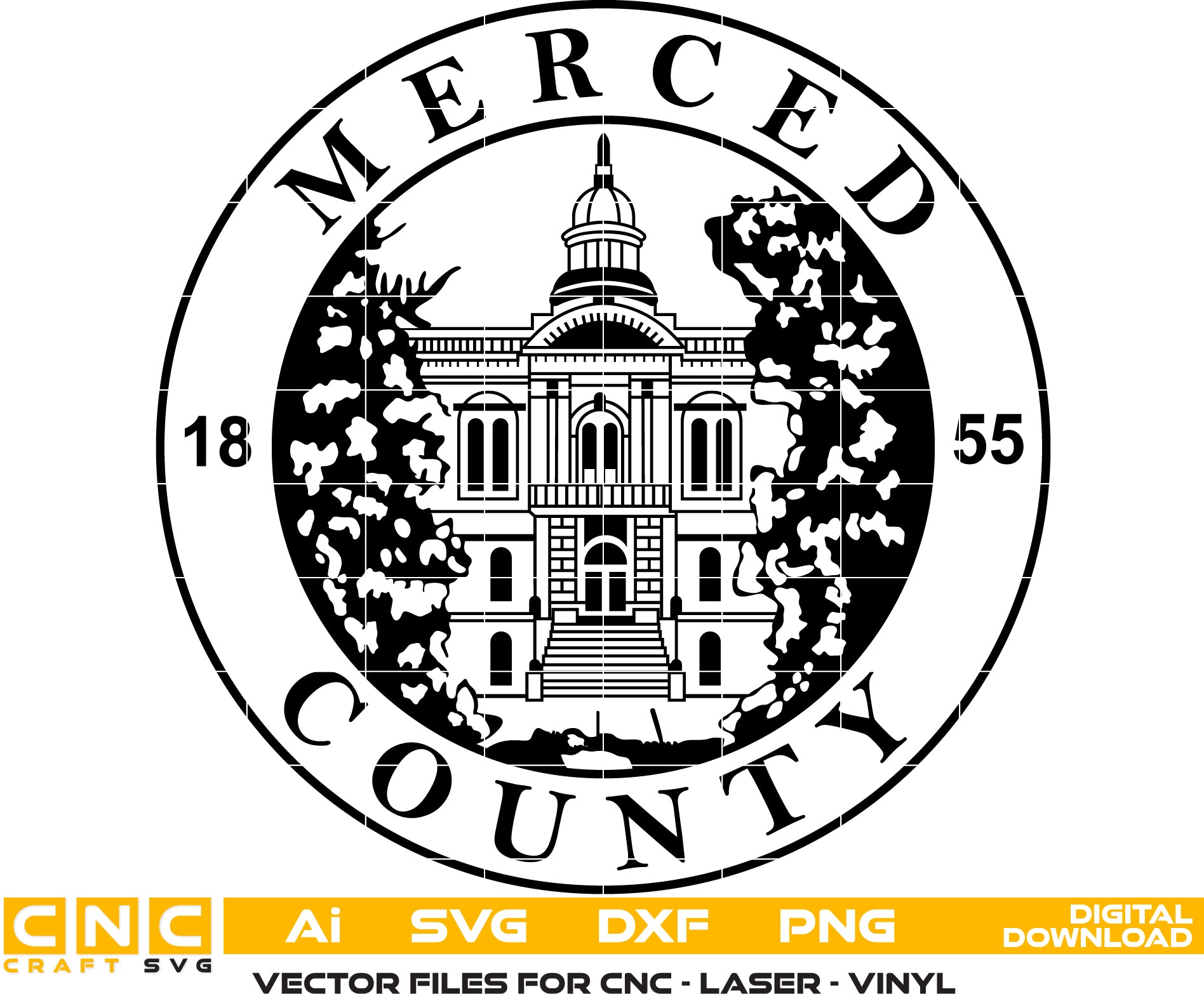 Merced County Seal Vector art Digital file