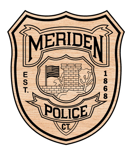 Meriden Police Department Logo SVG digital download, Connecticut police emblem vector design for Cricut, Silhouette, CNC, engraving, and law enforcement crafts.