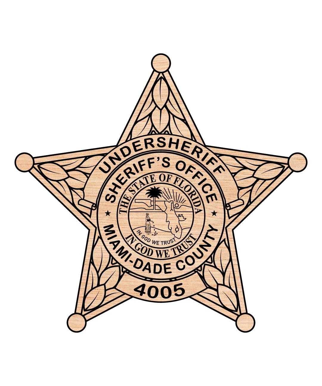 Dade County Undersheriff Badge SVG, Sheriff Office Badge Vector, Law Enforcement Emblem SVG, Police Shield Design, Undersheriff Logo SVG, Engraving Badge File